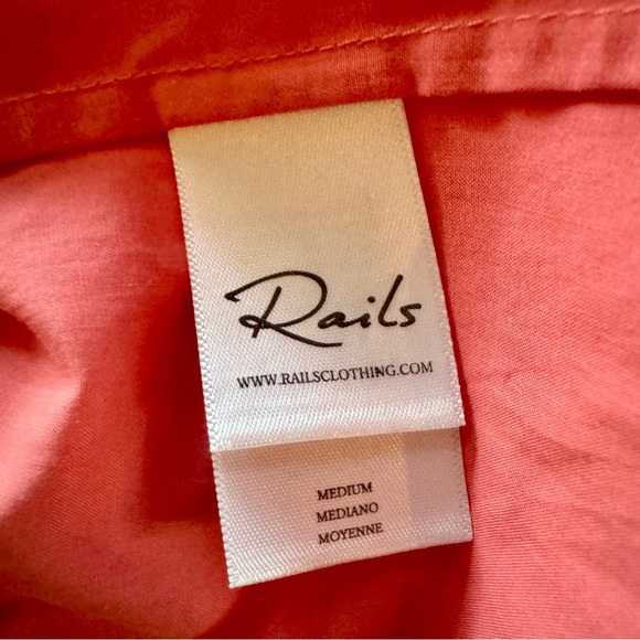 Rails Sonora Square Neck Top M Spiced Coral Flutter Sleeve Smock Gathered Girlie - Picture 10 of 12